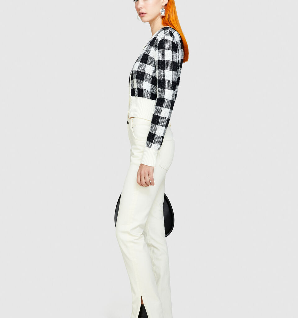 Colorful jeans with slits - women's slim fit jeans - Creamy White | Sisley image number 2